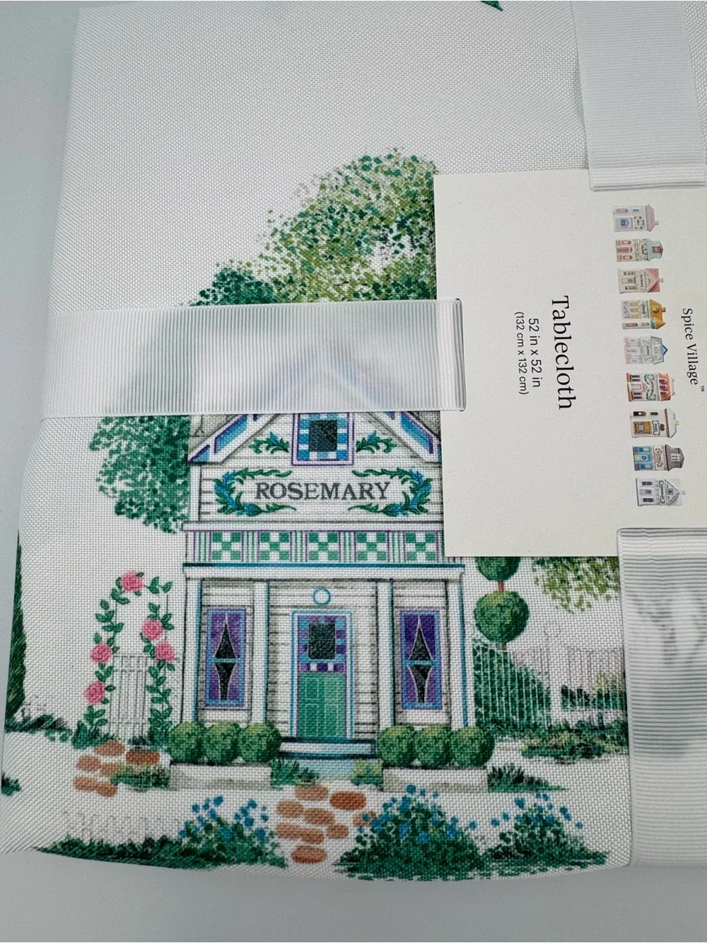 Lenox Spice Village Tablecloth 52x52 NWT‎ Cottagecore Grandmacore